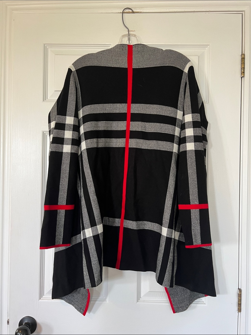La Madona Black & White Knit Top with Red Center Stripe - M - Picture 4 of 4